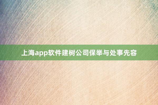 上海app软件建树公司保举与处事先容